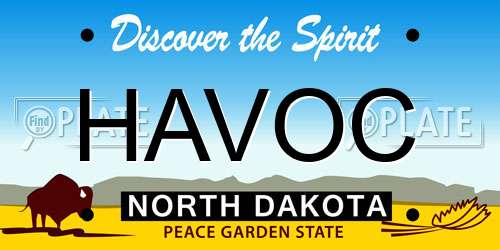 HAVOC North Dakota License Plate