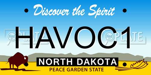 HAVOC1 North Dakota License Plate