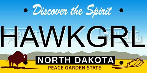 HAWKGRL North Dakota License Plate