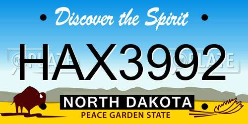 HAX3992 North Dakota License Plate