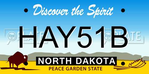 HAY51B North Dakota License Plate