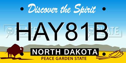 HAY81B North Dakota License Plate