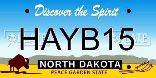 HAYB15 North Dakota License Plate