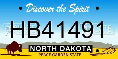 HB41491 North Dakota License Plate