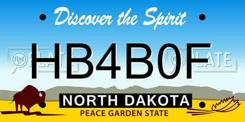 HB4B0F North Dakota License Plate