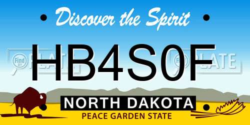 HB4S0F North Dakota License Plate