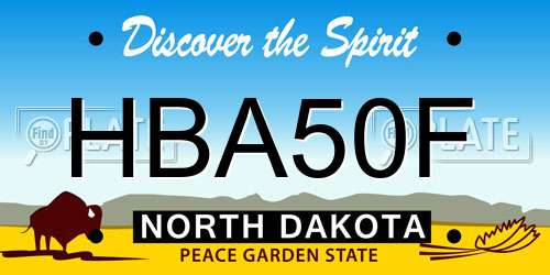 HBA50F North Dakota License Plate