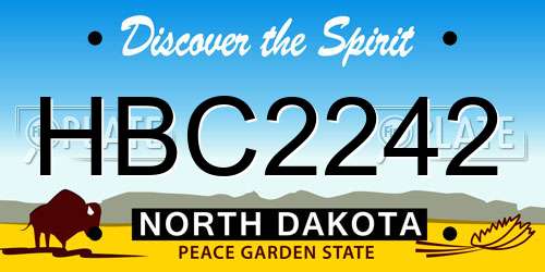 HBC2242 North Dakota License Plate