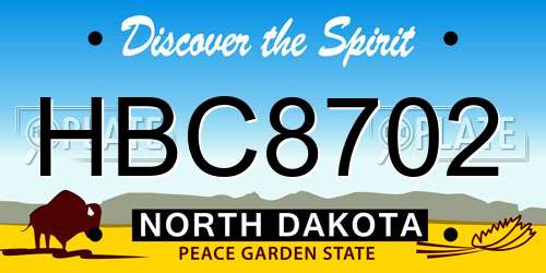 HBC8702 North Dakota License Plate