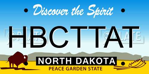 HBCTTAT North Dakota License Plate