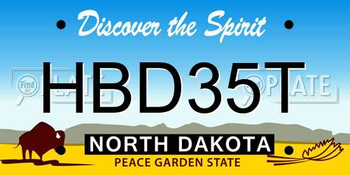 HBD35T North Dakota License Plate