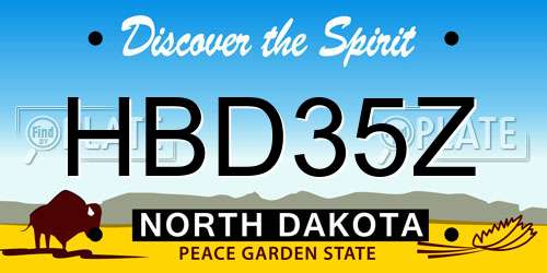 HBD35Z North Dakota License Plate