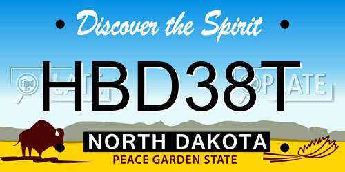 HBD38T North Dakota License Plate