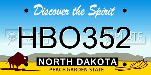 HBO352 North Dakota License Plate