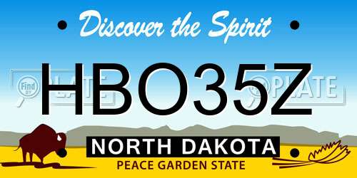HBO35Z North Dakota License Plate