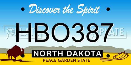 HBO387 North Dakota License Plate
