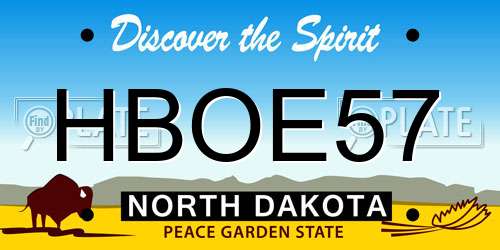HBOE57 North Dakota License Plate