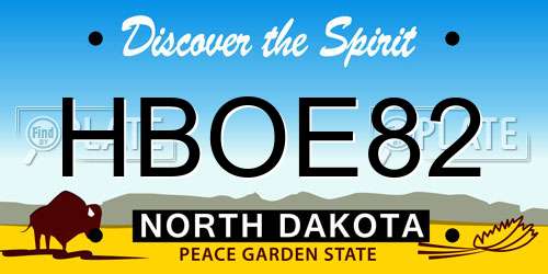 HBOE82 North Dakota License Plate