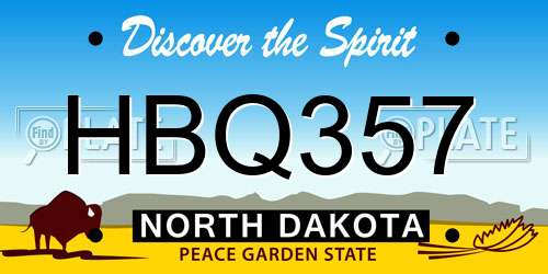 HBQ357 North Dakota License Plate