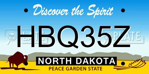 HBQ35Z North Dakota License Plate