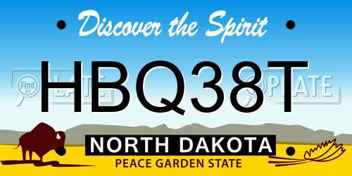 HBQ38T North Dakota License Plate
