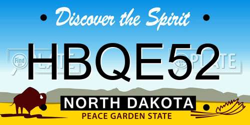HBQE52 North Dakota License Plate