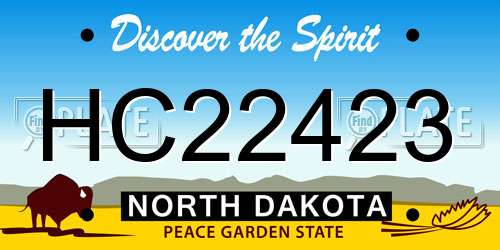 HC22423 North Dakota License Plate