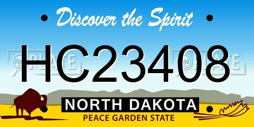 HC23408 North Dakota License Plate