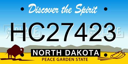 HC27423 North Dakota License Plate