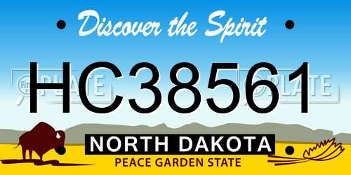 HC38561 North Dakota License Plate