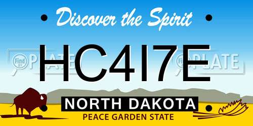 HC4I7E North Dakota License Plate