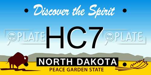 HC7 North Dakota License Plate