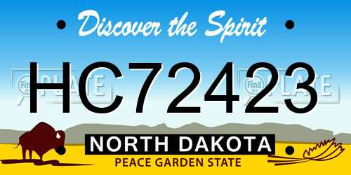 HC72423 North Dakota License Plate