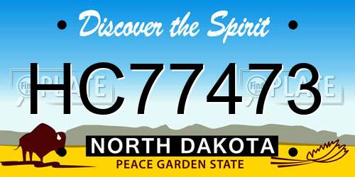 HC77473 North Dakota License Plate
