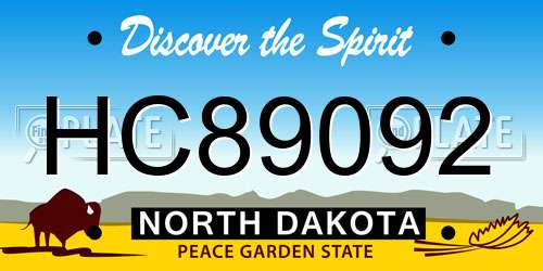 HC89092 North Dakota License Plate
