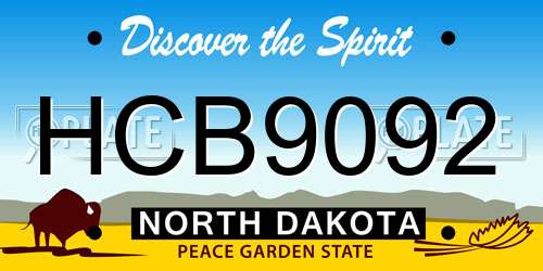 HCB9092 North Dakota License Plate