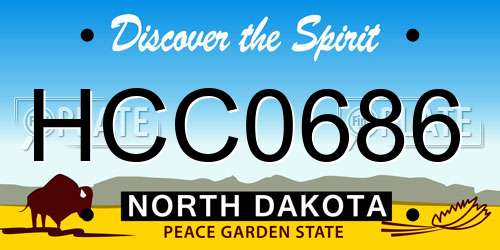 HCC0686 North Dakota License Plate