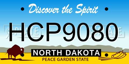 HCP9080 North Dakota License Plate