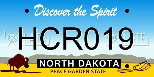 HCR019 North Dakota License Plate