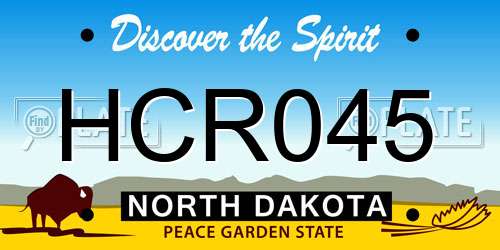HCR045 North Dakota License Plate