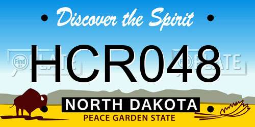 HCR048 North Dakota License Plate