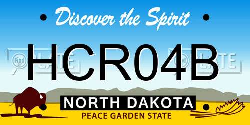 HCR04B North Dakota License Plate