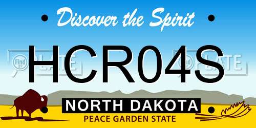 HCR04S North Dakota License Plate
