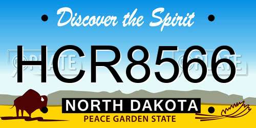 HCR8566 North Dakota License Plate