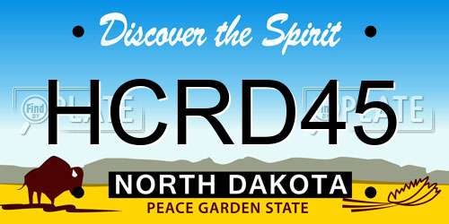 HCRD45 North Dakota License Plate