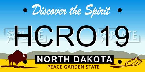 HCRO19 North Dakota License Plate