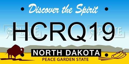 HCRQ19 North Dakota License Plate
