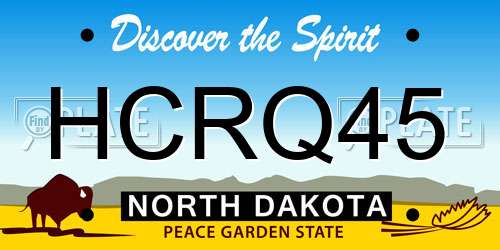 HCRQ45 North Dakota License Plate