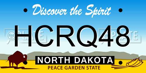 HCRQ48 North Dakota License Plate