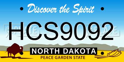 HCS9092 North Dakota License Plate